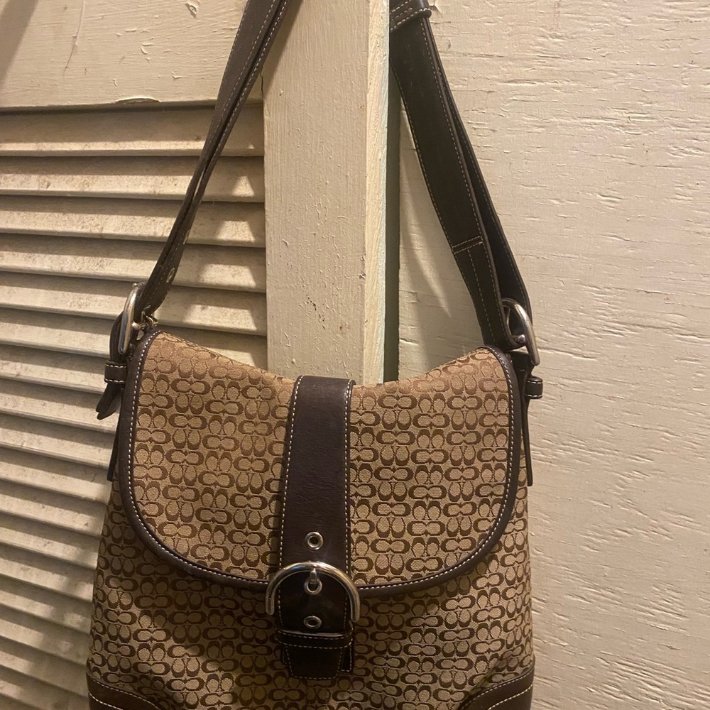 Coach Brown Signature Shoulder Bag